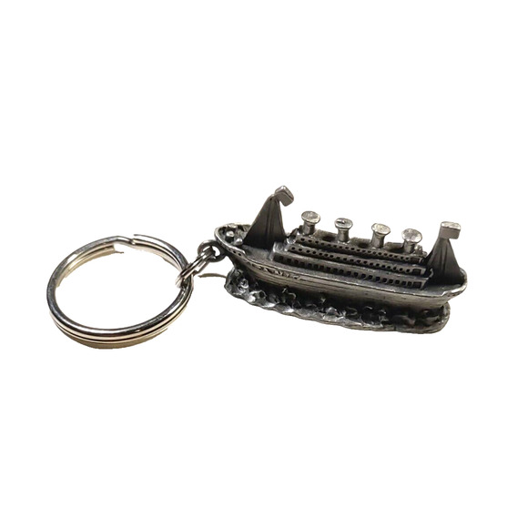 Titanic Keychain Pewter Ship Ocean - Picture 2 of 8